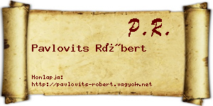 Pavlovits Róbert névjegykártya
